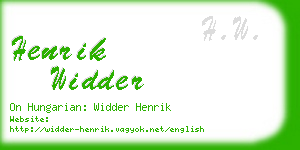 henrik widder business card